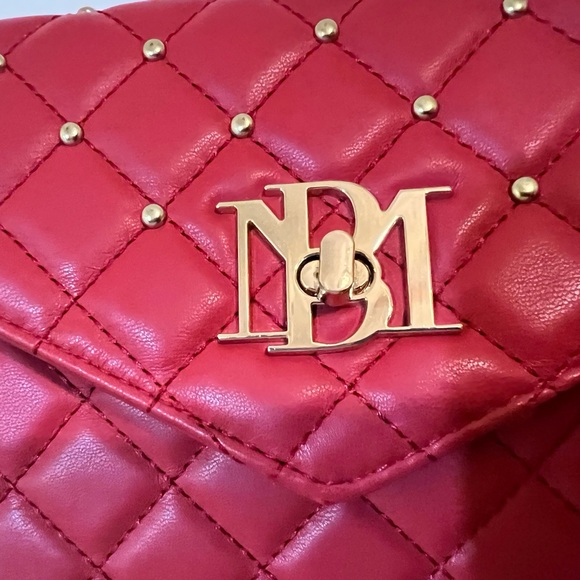 Badgley Mischka Red Quilted Crossbody Bag 9x6 NWT - Picture 3 of 8